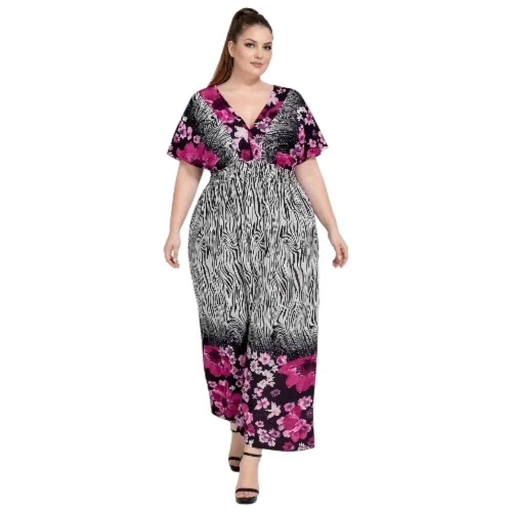 Elegant Pink and Black Maxi Dress - Picture 2 of 7